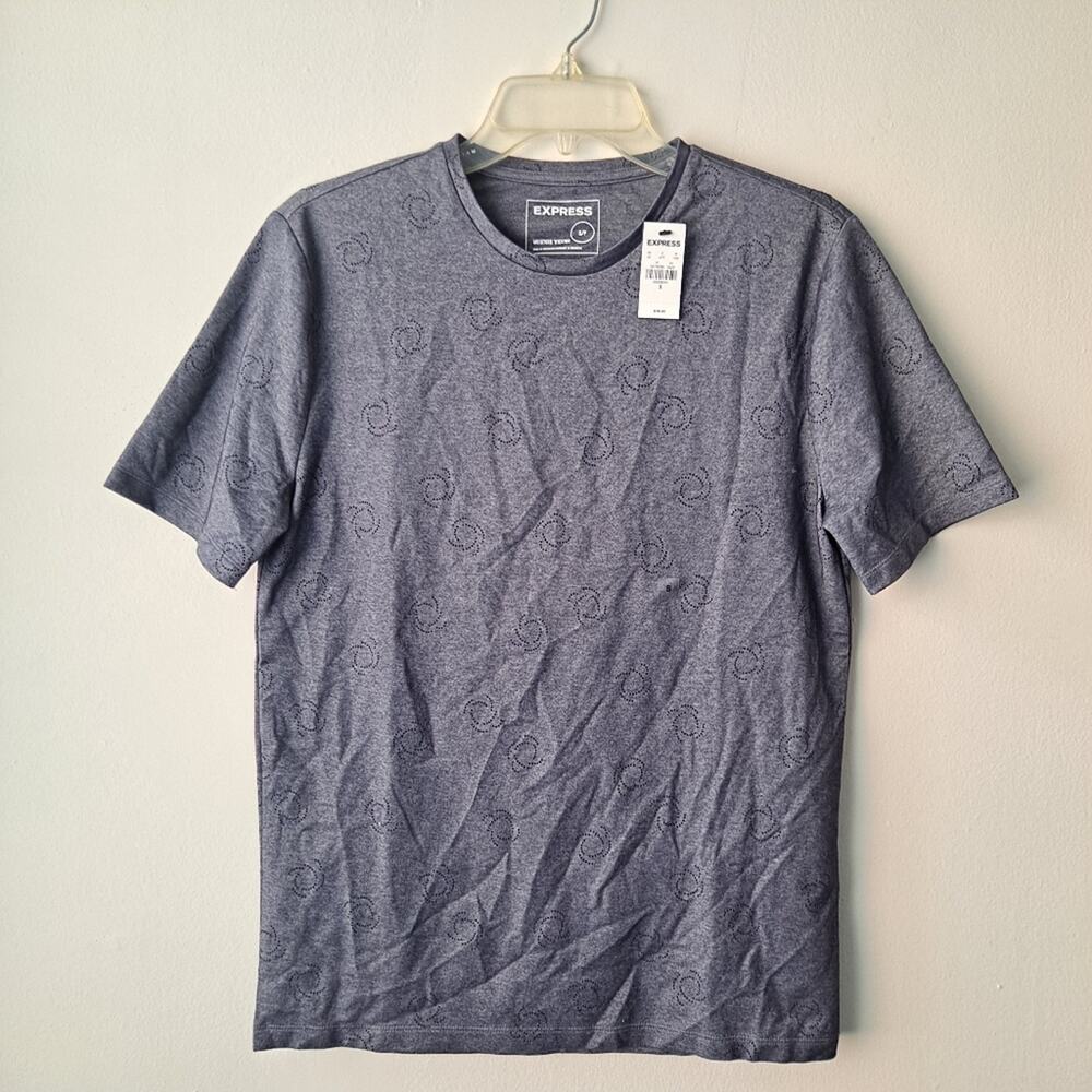 Express (NWT)  Cotton Blend Black Heather Crewneck Short Sleeve T-Shirt - Size S